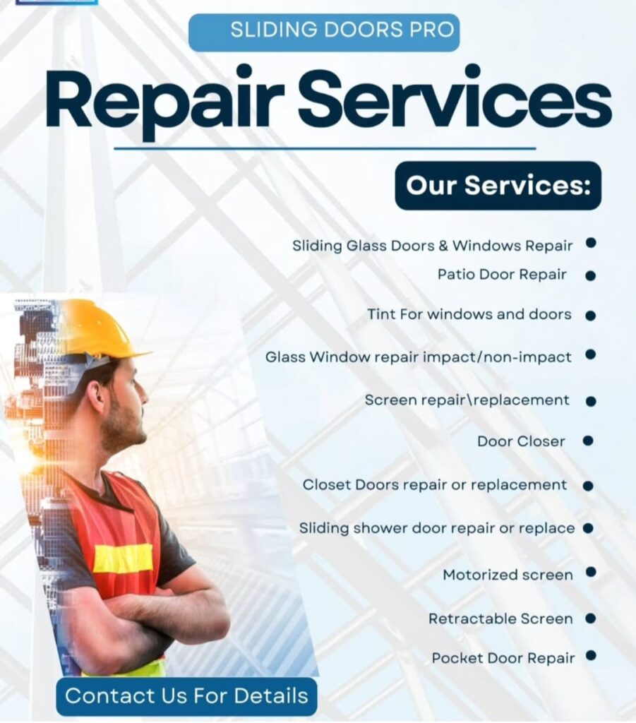 🔥 Sliding Door Repair North Miami Is your sliding door hard to open in North Miami? Sticking, grinding, or coming off track? In South Florida’s climate, sliding doors take a beating—from humidity, salt air, and storm exposure. That’s where our expert Sliding Door Repair North Miami service comes in. We specialize in restoring sliding glass doors, patio doors, and balcony doors to smooth, quiet, and secure operation. Whether you’re in North Miami Beach, Aventura, Sunny Isles, or Biscayne Park, our technicians understand the exact issues local homeowners face—and how to fix them fast. ⚙️ Why Sliding Doors Fail in North Miami Living in Miami-Dade means your doors are constantly exposed to: Salt air corrosion that damages rollers and tracks High humidity causing buildup and resistance Hurricane season wear from pressure, debris, and misalignment Sand and dirt clogging the track system Over time, these conditions lead to stuck doors, broken rollers, and doors that simply won’t slide properly. 🛠️ Our Sliding Door Repair Services We provide complete sliding door repair in North Miami, including: Sliding door roller repair & replacement Track repair and deep cleaning Off-track door realignment Lock and handle repair Preventive sliding door maintenance Our goal is simple: restore your door to like-new performance without the cost of full replacement. 💡 Why Repair Instead of Replace? Most sliding door issues can be fixed quickly and affordably. Instead of spending thousands on a new door, our sliding door repair service in North Miami saves you: Money Time Stress Plus, a properly repaired door improves energy efficiency, security, and overall home value. 🌴 Local Expertise You Can Trust We proudly serve North Miami and surrounding Miami-Dade areas, delivering fast response times, honest pricing, and professional workmanship. We know how Florida conditions affect your doors—and we fix them the right way. ❓ Common Question in North Miami How often should sliding doors be maintained in South Florida? Due to humidity, salt exposure, and storms, sliding doors in North Miami should be professionally maintained at least once a year. Regular maintenance prevents corrosion, extends the life of your rollers, and keeps your door sliding smoothly year-round. 🚀 Get Your Door Fixed Today Looking for Sliding Door Repair North Miami near you? Contact us today for a free inspection and let us bring your sliding door back to life—quickly, professionally, and affordably.