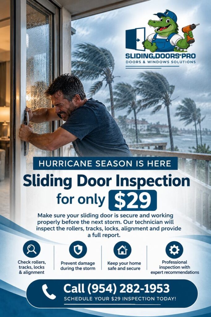Sliding door hurricane inspection in South Florida for $29 by Sliding Doors Pro